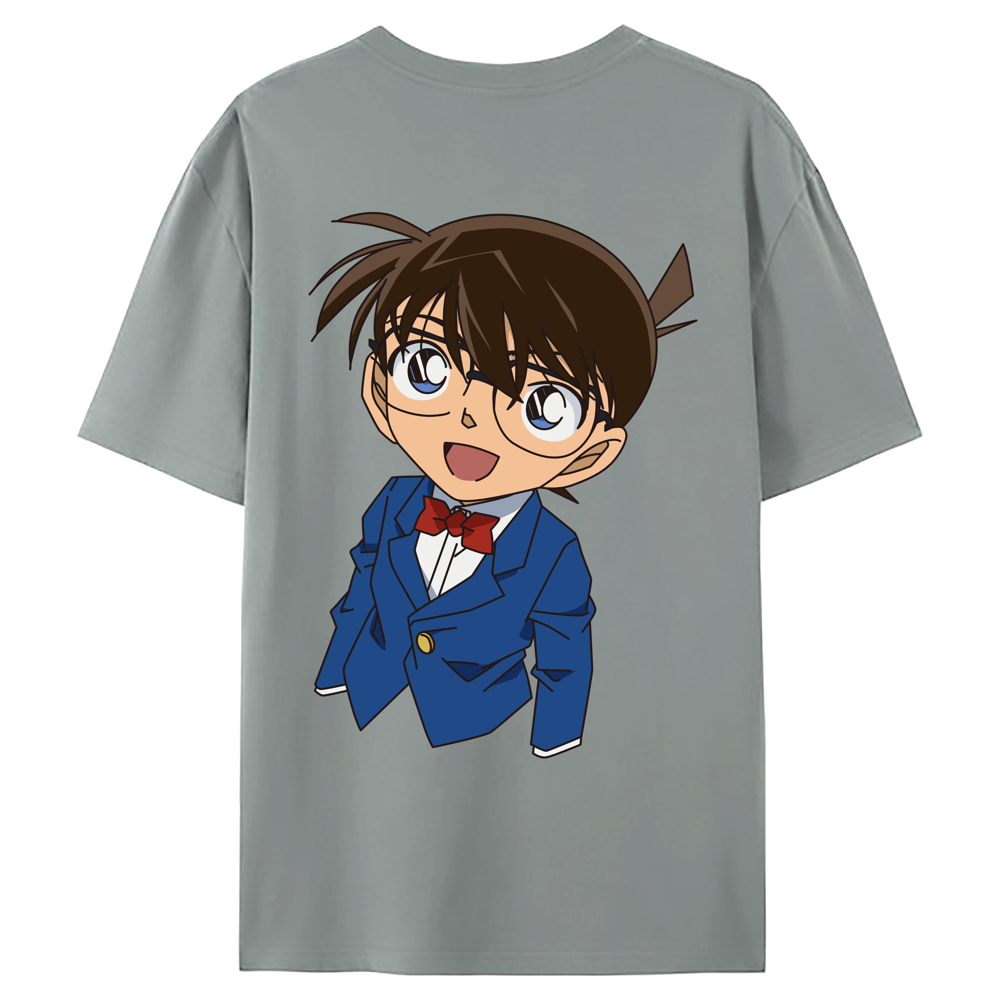（画像用） 名探偵コナン 江戸川 コナン Detective Conan Conan Edogawa 綿100％ メンズ半袖Tシャツ（バックプリント） 通気性